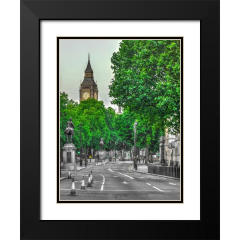Big Ben from city street, London Black Modern Wood Framed Art Print with Double Matting by Frank, Assaf