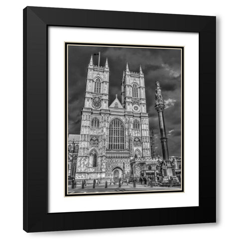 Famous Westminster Abby in London, UK Black Modern Wood Framed Art Print with Double Matting by Frank, Assaf