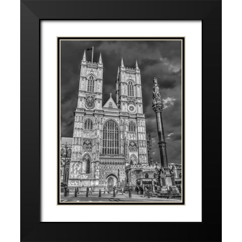 Famous Westminster Abby in London, UK Black Modern Wood Framed Art Print with Double Matting by Frank, Assaf