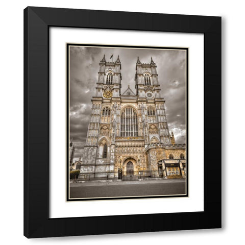 Famous Westminster Abby in London, UK Black Modern Wood Framed Art Print with Double Matting by Frank, Assaf