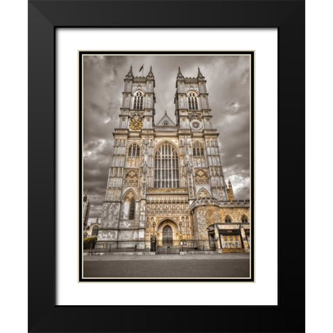 Famous Westminster Abby in London, UK Black Modern Wood Framed Art Print with Double Matting by Frank, Assaf