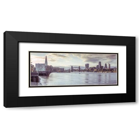 London skyline over river Thames, UK Black Modern Wood Framed Art Print with Double Matting by Frank, Assaf
