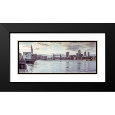 London skyline over river Thames, UK Black Modern Wood Framed Art Print with Double Matting by Frank, Assaf