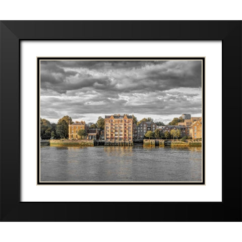 London skyline over river Thames, UK Black Modern Wood Framed Art Print with Double Matting by Frank, Assaf
