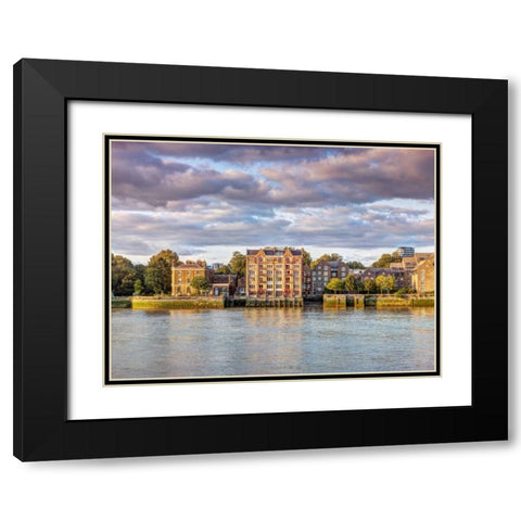 London skyline over river Thames, UK Black Modern Wood Framed Art Print with Double Matting by Frank, Assaf