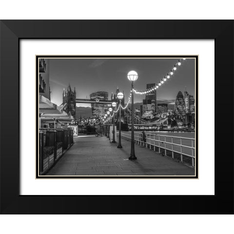 Tower Bridge Walkway Black Modern Wood Framed Art Print with Double Matting by Frank, Assaf