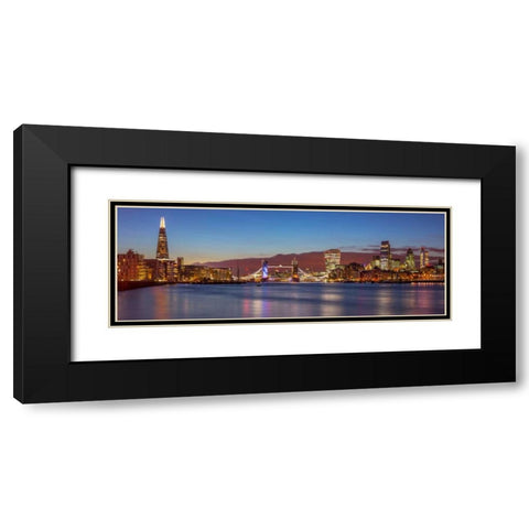 London skyline over river Thames, UK Black Modern Wood Framed Art Print with Double Matting by Frank, Assaf