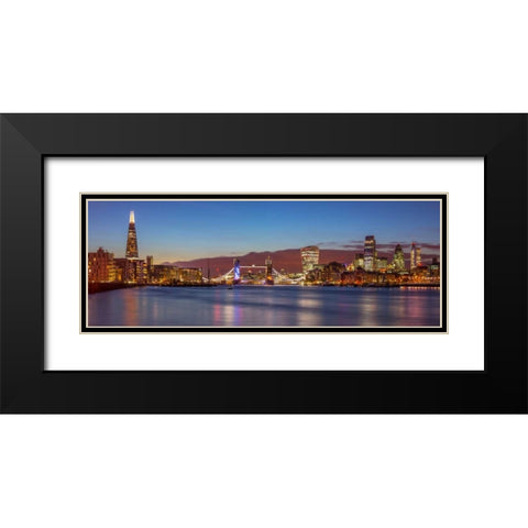 London skyline over river Thames, UK Black Modern Wood Framed Art Print with Double Matting by Frank, Assaf