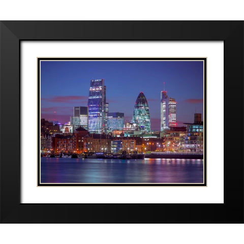 London skyline over river Thames, UK Black Modern Wood Framed Art Print with Double Matting by Frank, Assaf