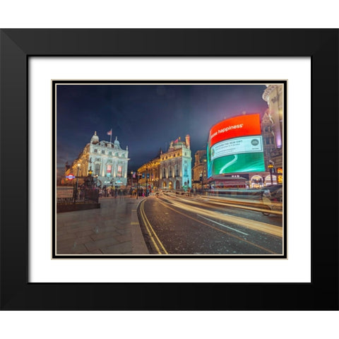 London city street in evening Black Modern Wood Framed Art Print with Double Matting by Frank, Assaf