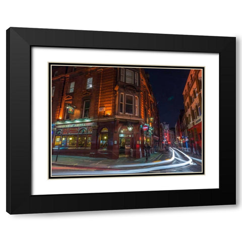 London city street in evening Black Modern Wood Framed Art Print with Double Matting by Frank, Assaf