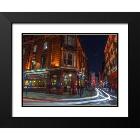 London city street in evening Black Modern Wood Framed Art Print with Double Matting by Frank, Assaf