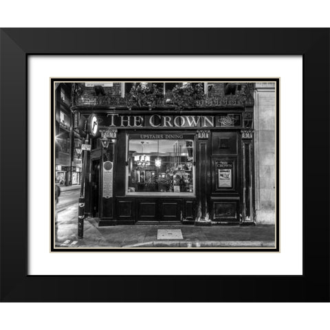 London city street in evening Black Modern Wood Framed Art Print with Double Matting by Frank, Assaf
