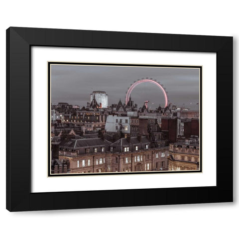 London cityscape with Millennium Wheel Black Modern Wood Framed Art Print with Double Matting by Frank, Assaf
