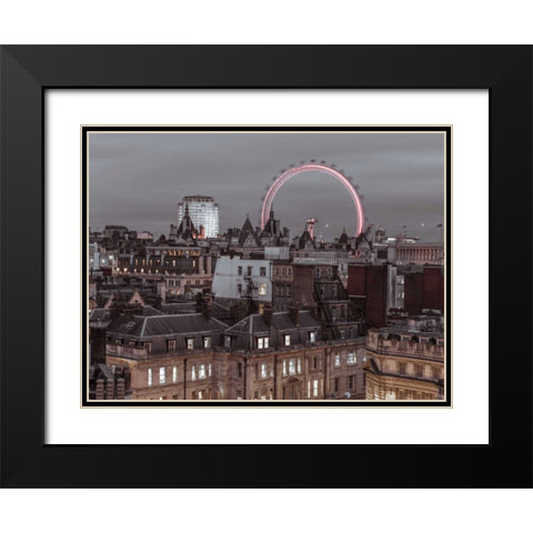 London cityscape with Millennium Wheel Black Modern Wood Framed Art Print with Double Matting by Frank, Assaf