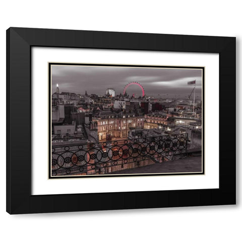 London cityscape with Millennium Wheel Black Modern Wood Framed Art Print with Double Matting by Frank, Assaf