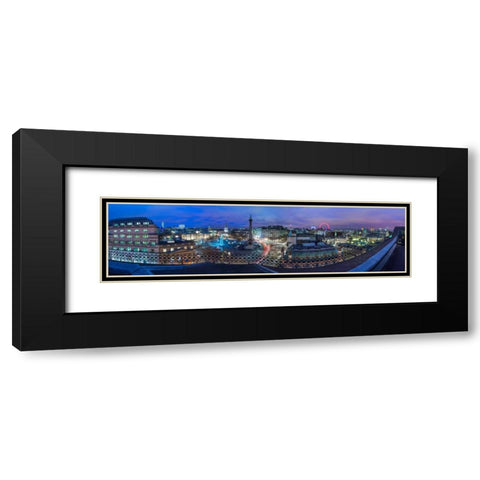 Panoramic view of London city in evening Black Modern Wood Framed Art Print with Double Matting by Frank, Assaf