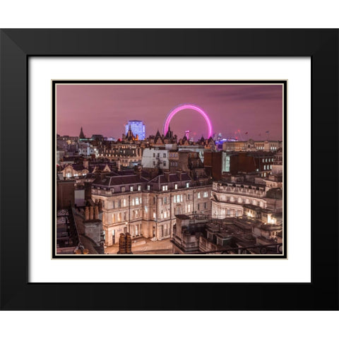 View of London city in evening Black Modern Wood Framed Art Print with Double Matting by Frank, Assaf