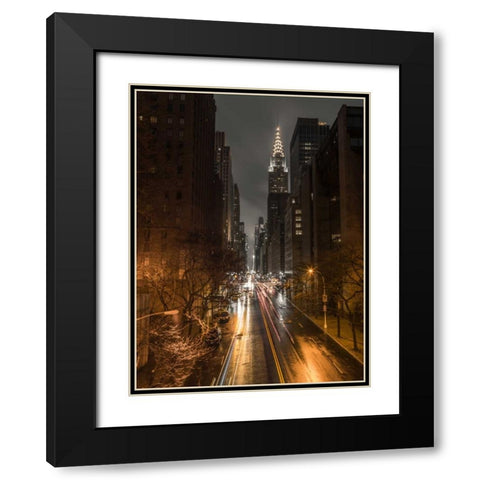 Chrysler Building in New York city Black Modern Wood Framed Art Print with Double Matting by Frank, Assaf
