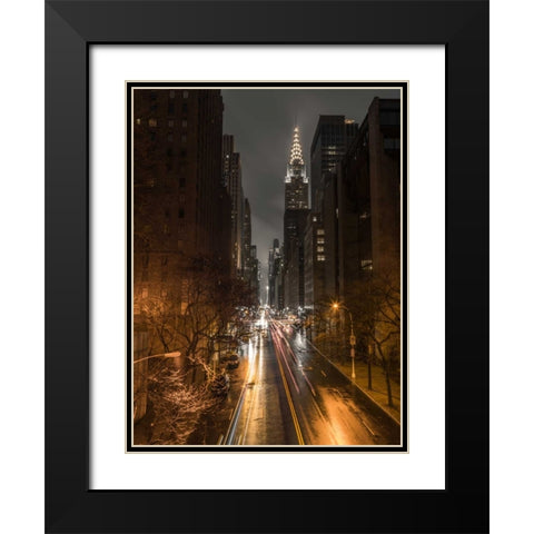 Chrysler Building in New York city Black Modern Wood Framed Art Print with Double Matting by Frank, Assaf