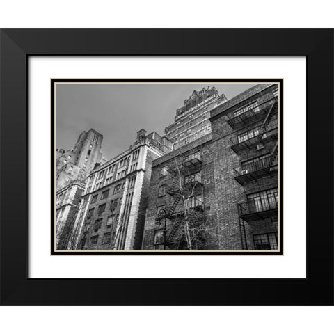 Residence buildings in Manhattan, New York City Black Modern Wood Framed Art Print with Double Matting by Frank, Assaf