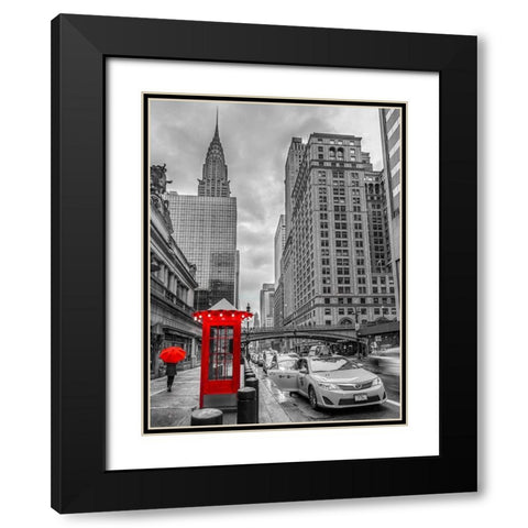 Cab on New York city street,FTBR 1855 Black Modern Wood Framed Art Print with Double Matting by Frank, Assaf