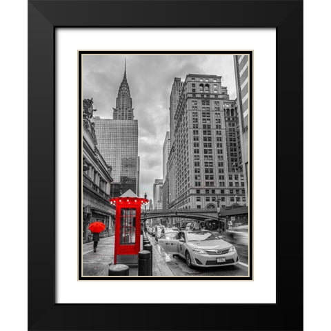 Cab on New York city street,FTBR 1855 Black Modern Wood Framed Art Print with Double Matting by Frank, Assaf