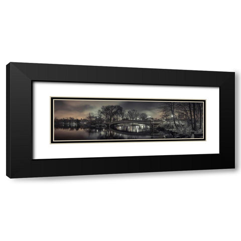 Central park with Manhattan skyline, New York Black Modern Wood Framed Art Print with Double Matting by Frank, Assaf