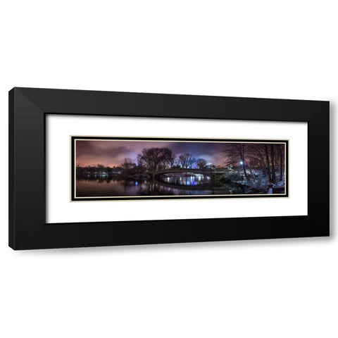 Central park with Manhattan skyline, New York Black Modern Wood Framed Art Print with Double Matting by Frank, Assaf