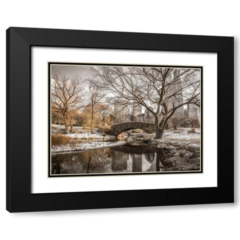Central park in New York Black Modern Wood Framed Art Print with Double Matting by Frank, Assaf