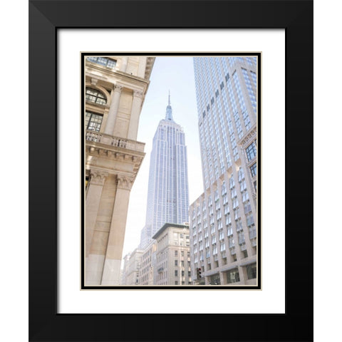 Lower Manhattan cityscape, New York Black Modern Wood Framed Art Print with Double Matting by Frank, Assaf