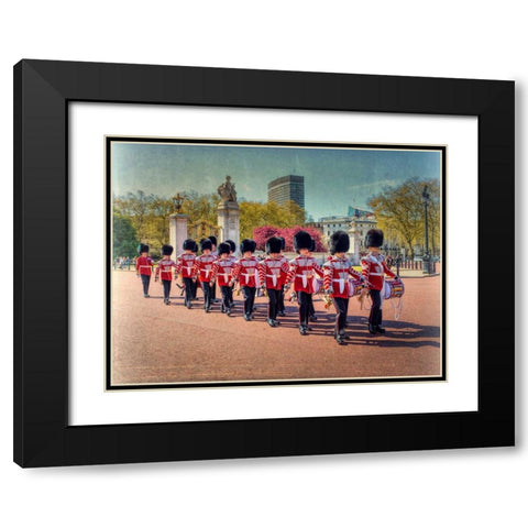 Changing the Guard, Buckingham Palace, London Black Modern Wood Framed Art Print with Double Matting by Frank, Assaf