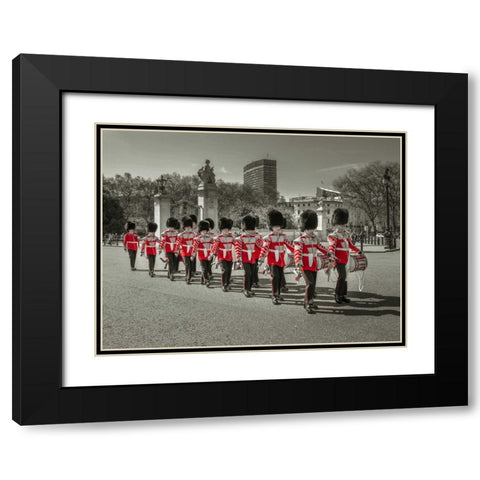 Changing the Guard, Buckingham Palace, London Black Modern Wood Framed Art Print with Double Matting by Frank, Assaf