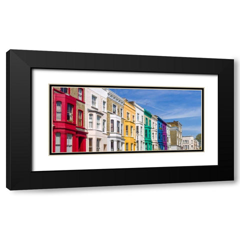 Colorful buildings on Portobello Road, London Black Modern Wood Framed Art Print with Double Matting by Frank, Assaf