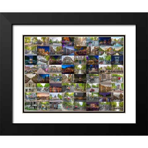 Collage of Amsterdam Black Modern Wood Framed Art Print with Double Matting by Frank, Assaf