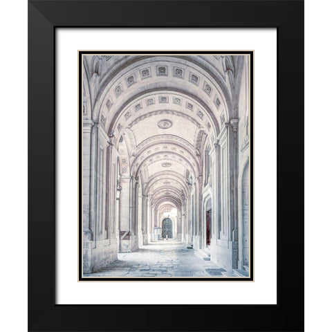 National Library of Malta-Valletta Black Modern Wood Framed Art Print with Double Matting by Frank, Assaf
