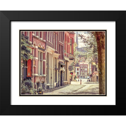 City street-Amsterdam Black Modern Wood Framed Art Print with Double Matting by Frank, Assaf