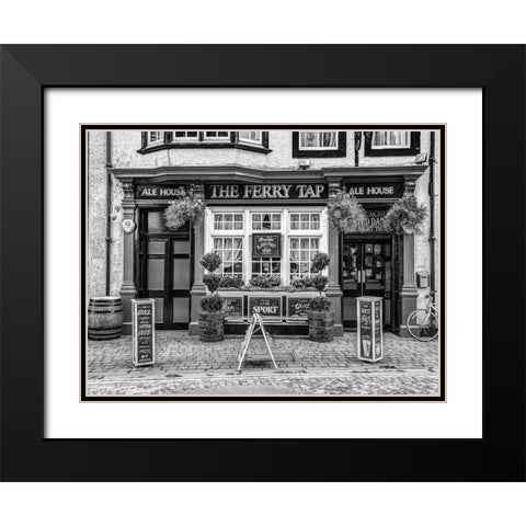 Cafe in South Queensferry Black Modern Wood Framed Art Print with Double Matting by Frank, Assaf