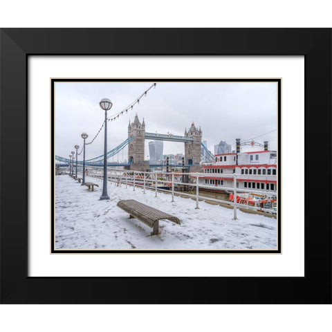 London in winter Black Modern Wood Framed Art Print with Double Matting by Frank, Assaf