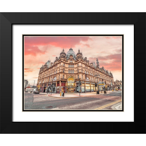 Leeds Kirkgate Market Black Modern Wood Framed Art Print with Double Matting by Frank, Assaf