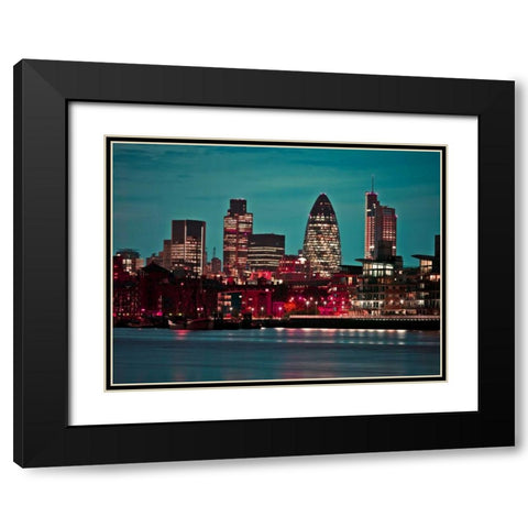 AF20110711 London 042C01 Black Modern Wood Framed Art Print with Double Matting by Frank, Assaf