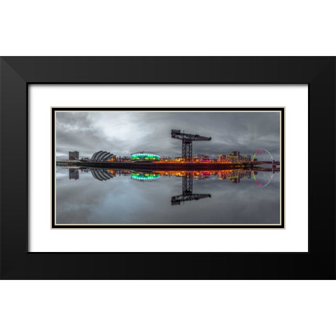 AF20150304 Glasgow 808P2C02 Black Modern Wood Framed Art Print with Double Matting by Frank, Assaf