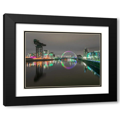 AF20150304 Glasgow 896C04 Black Modern Wood Framed Art Print with Double Matting by Frank, Assaf