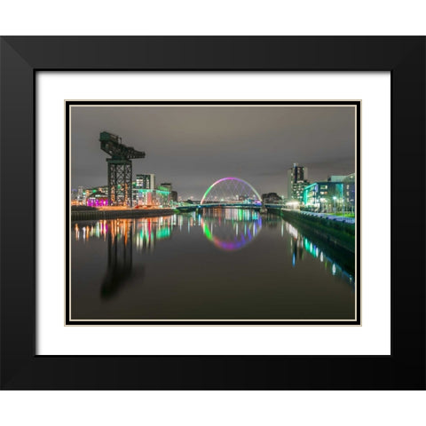 AF20150304 Glasgow 896C04 Black Modern Wood Framed Art Print with Double Matting by Frank, Assaf