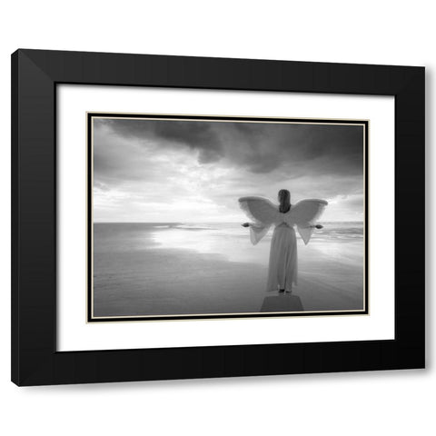 AF20121001 Sea 058PC02 Black Modern Wood Framed Art Print with Double Matting by Frank, Assaf