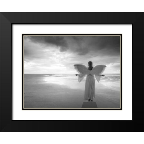 AF20121001 Sea 058PC02 Black Modern Wood Framed Art Print with Double Matting by Frank, Assaf