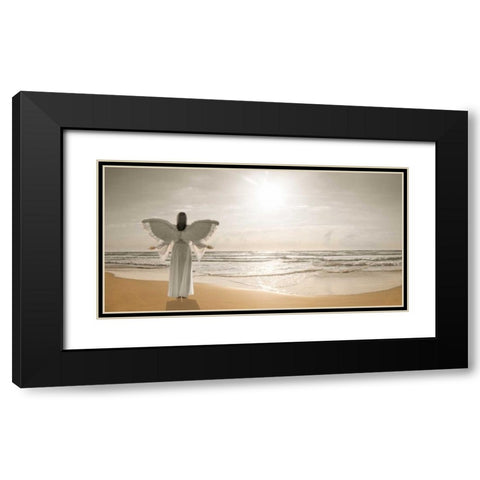 AF20150529 Beach 523-PanoC01PC01 Black Modern Wood Framed Art Print with Double Matting by Frank, Assaf