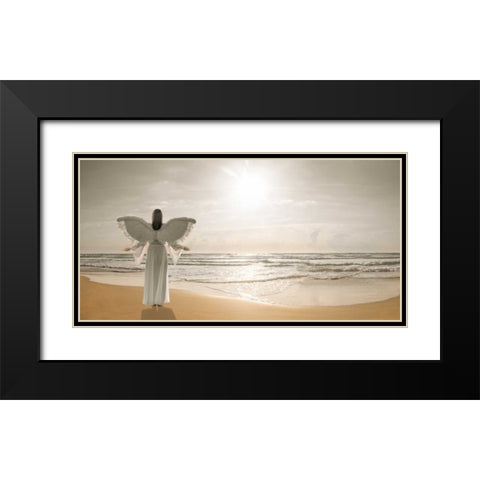 AF20150529 Beach 523-PanoC01PC01 Black Modern Wood Framed Art Print with Double Matting by Frank, Assaf