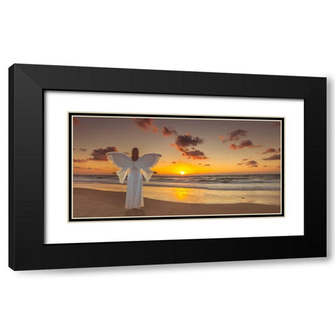 AF20150830 Beach 007-PanoP2C04 Black Modern Wood Framed Art Print with Double Matting by Frank, Assaf