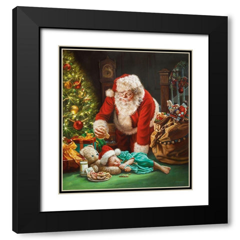 Cookies for Santa Black Modern Wood Framed Art Print with Double Matting by Missman, Mark